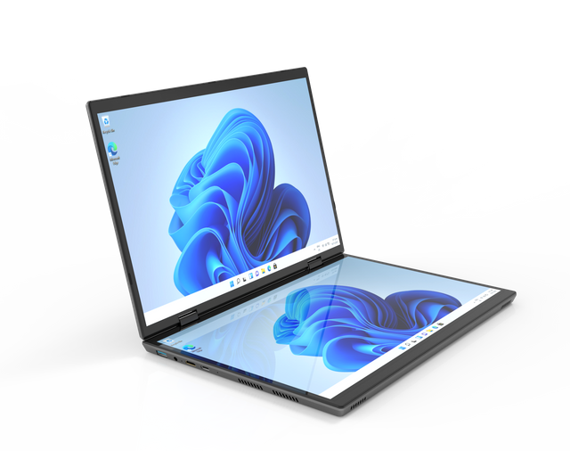 14+14inch Dual screen laptop PC With Intel N150 processor 