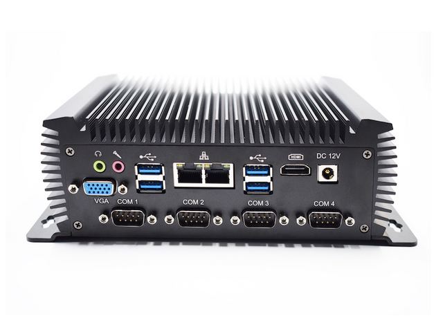Dual RJ45 ports and six COM ports 3G/4G Industrial Fanless PC