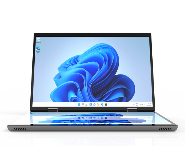 14+14inch Dual screen laptop PC With Intel N150 processor 