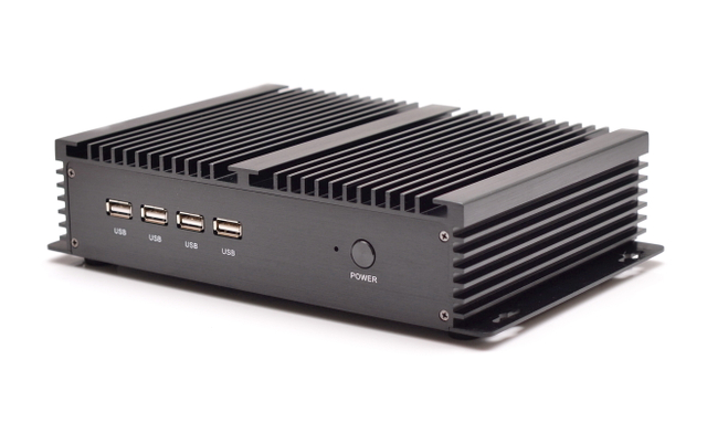 Dual RJ45 ports and Four COM ports Industrial Fanless PC